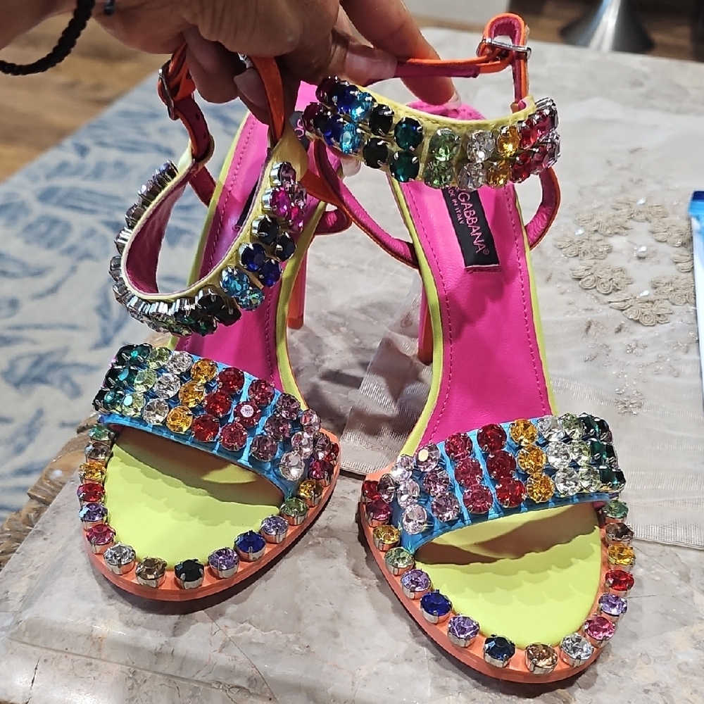 D&G Multicolor Gem-Embellished Heels